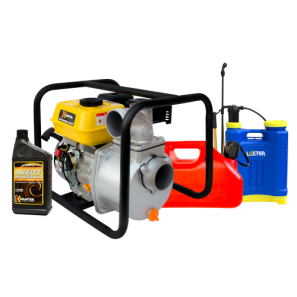 COMBO MOTOBOMBA 3X3 + PULVERIZADOR + ACEITE MULTIGRADO