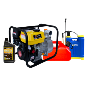 COMBO MOTOBOMBA GASOLINA 2X2 + PULVERIZADOR